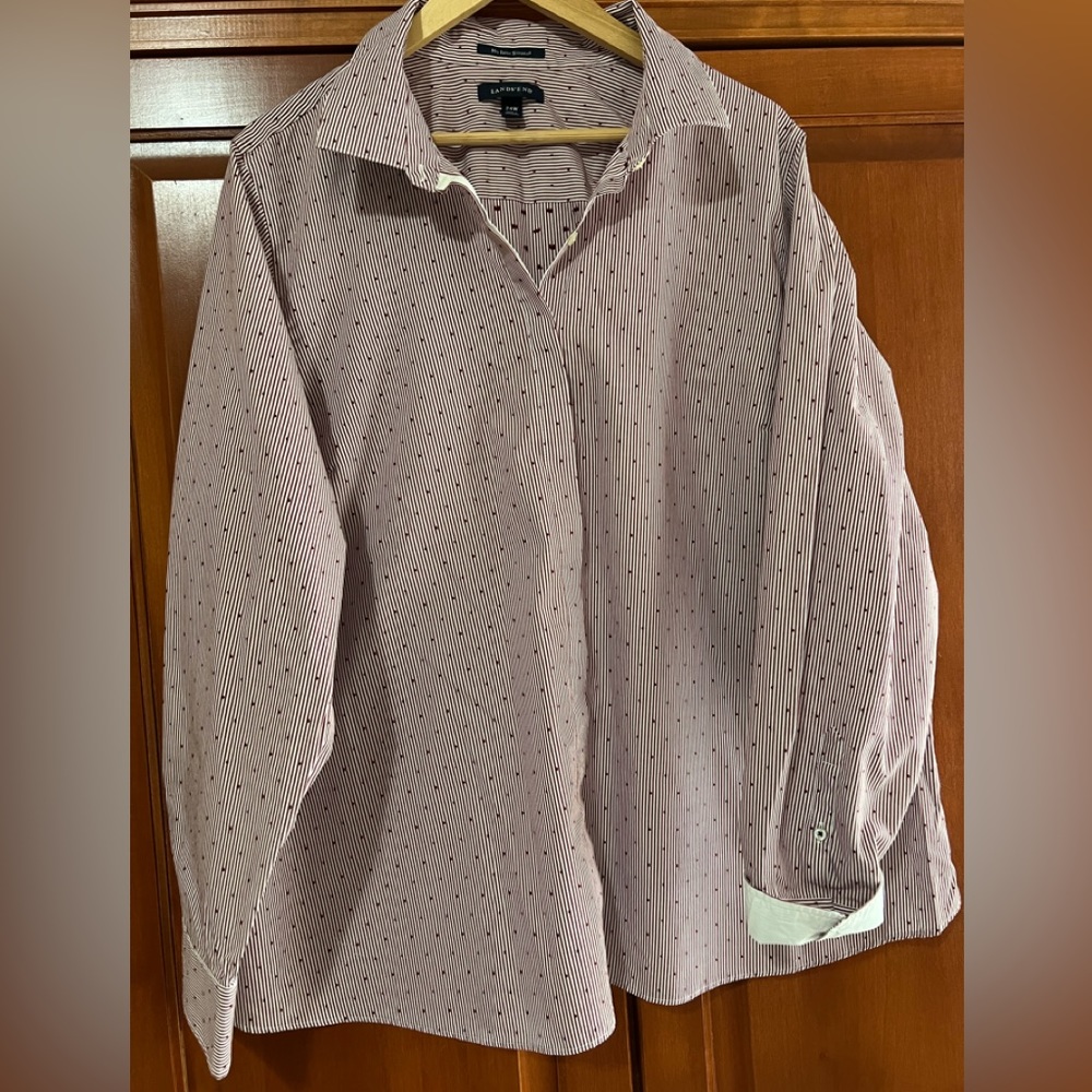 Lands’ End Maroon Dotted Blouse Size 24W